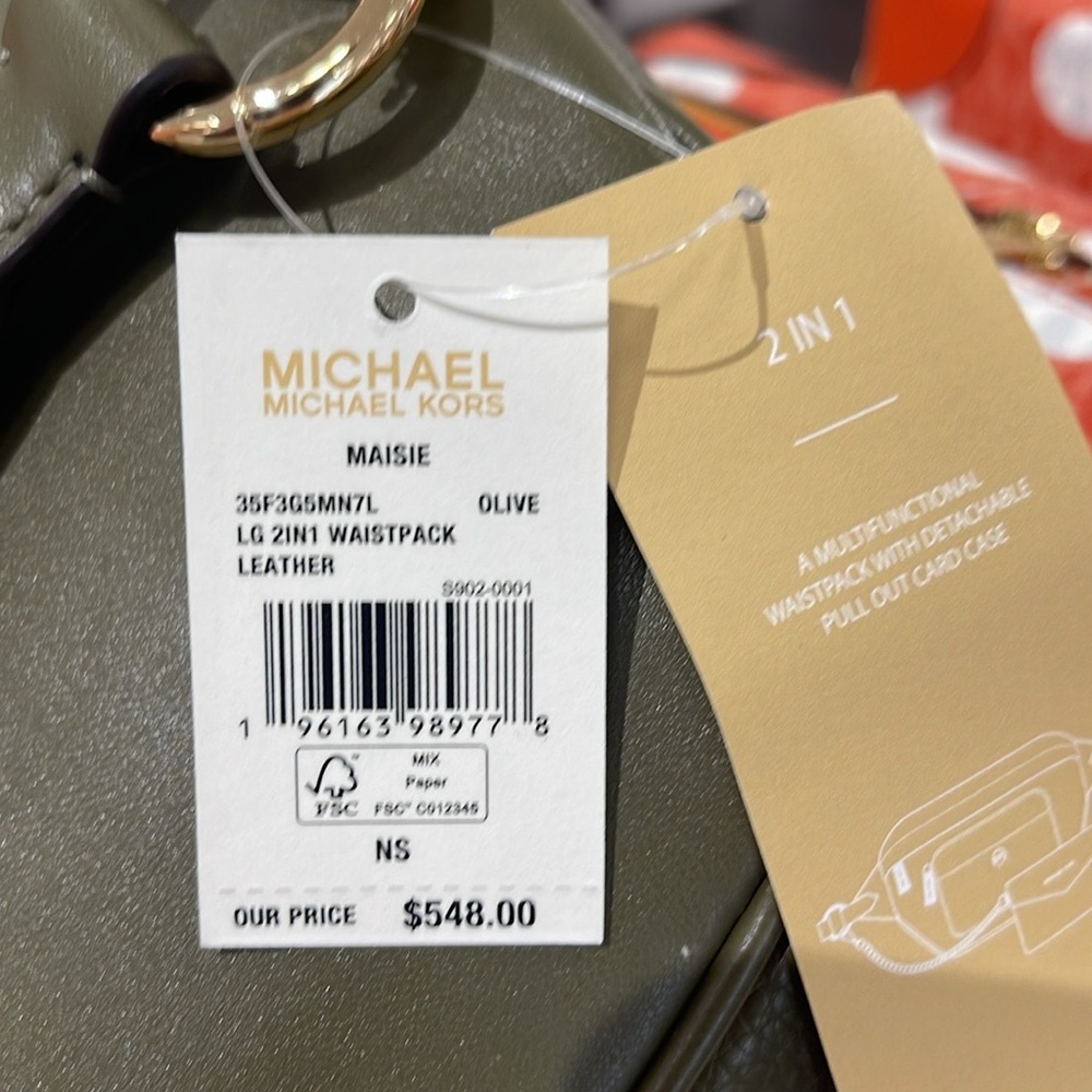 Michael Kors Maisie Large Pebbled Leather 2-in-1 Sling Pack Waist Bag Fanny Pack - Picture 6 of 16